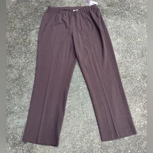 Kim Rogers Caroline Pants 20W Straight Leg Brown Pull On Comfort Fit NWT